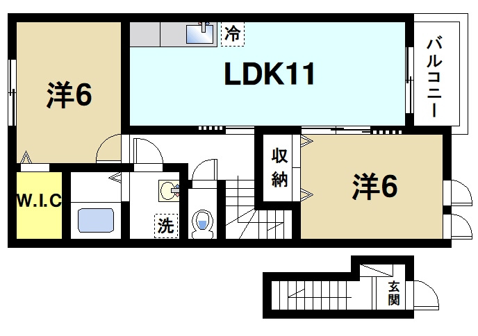 フレイズ　Ⅰの間取り|2LDKの間取りです