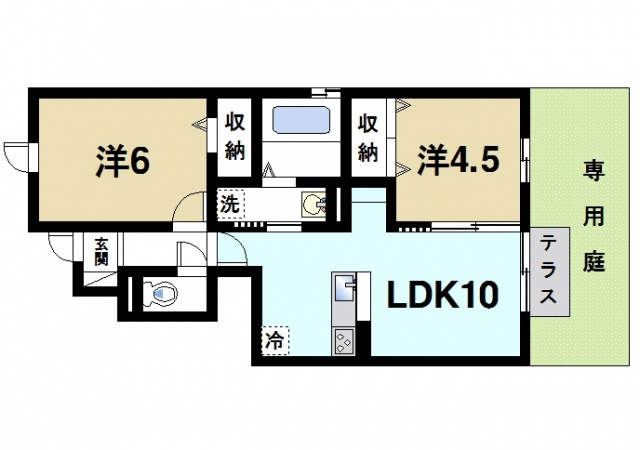 セントレジス八尾の間取り|2LDKの間取りです