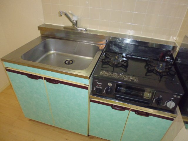 グリーンクラークのキッチン|ガスコンロ付き