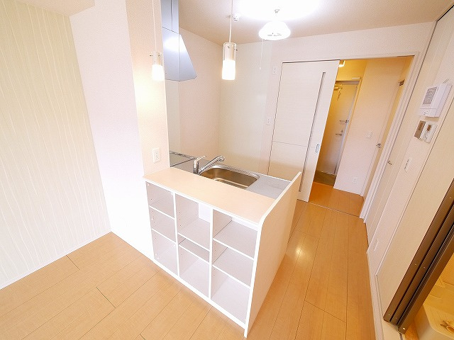 プラナスのキッチン|キッチン裏にも収納ができます