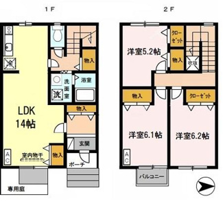 【間取り】 | クレール琴山　Ｅ棟