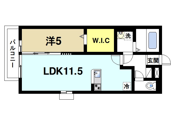 コム　アニモの間取り|ゆったりと暮らせる1LDKの間取りです。