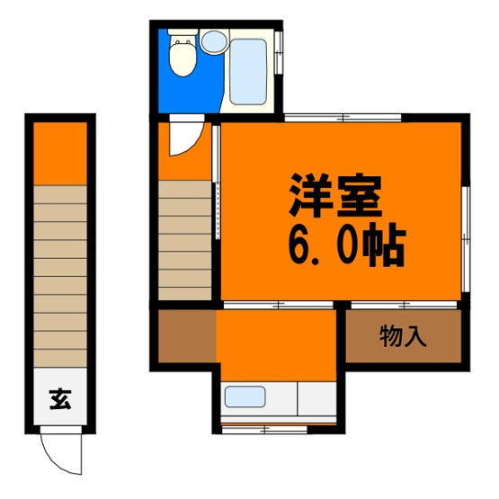 【間取り】 | ガーデンハイツC | 駅徒歩圏！静かに暮らしたい方に弁天地区の賃貸！