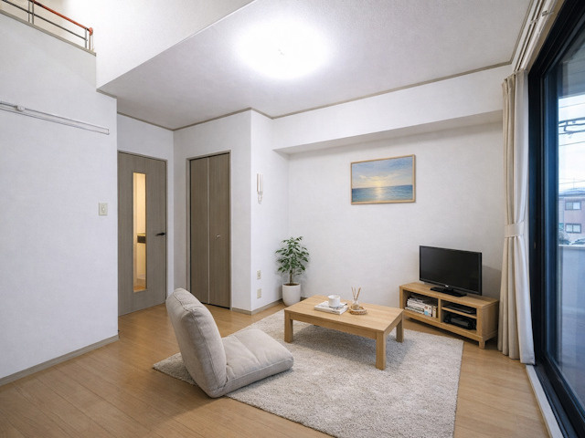 セジュール三笠Cの居間・リビング|CGで家具等を配置したもので家具等は含まれません。