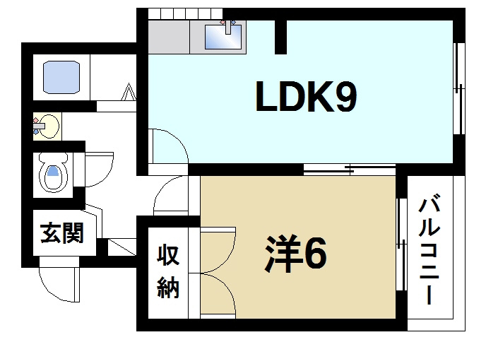 サンハイツ新大宮の間取り|お一人暮らしに広めの間取り
