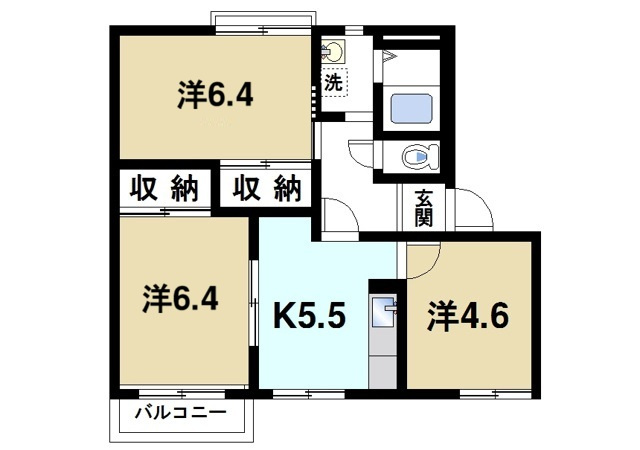 ルミエール四条の間取り|部屋数に余裕があるファミリータイプです