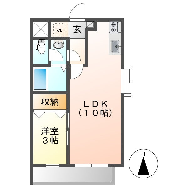 プチパール倉敷Bの間取り