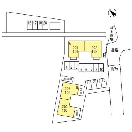 コンフォート上原田　A棟の区画図