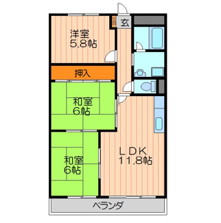 【間取り】 | バーンフリート寝屋川