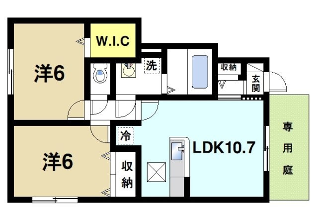 セゾン・サンパティークの間取り|2LDKの間取り