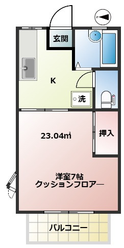 カツザワコーポCの間取り|人気のバストイレ別物件【カツザワコーポC】
