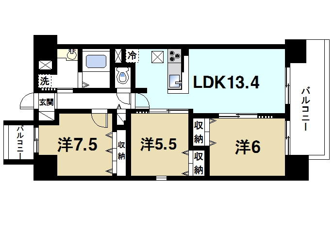 幸court saidaijiの間取り