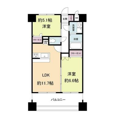グランパーク天神の間取り|グランパーク天神（2LDK）　間取り