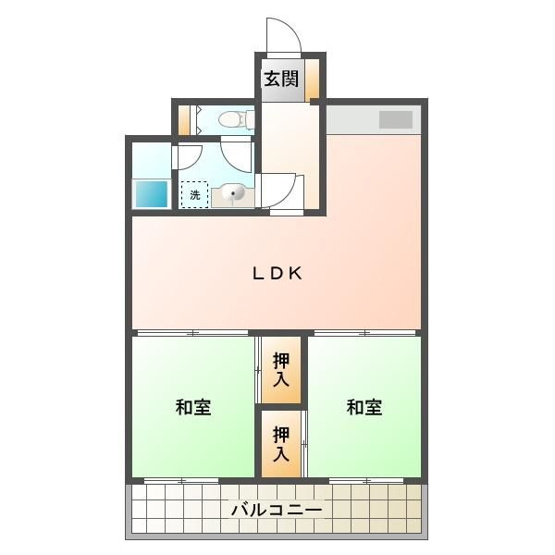 【間取り】 | ハピネス岡村