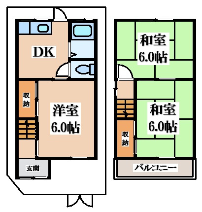 【間取り】 | 横小路町１丁目貸家