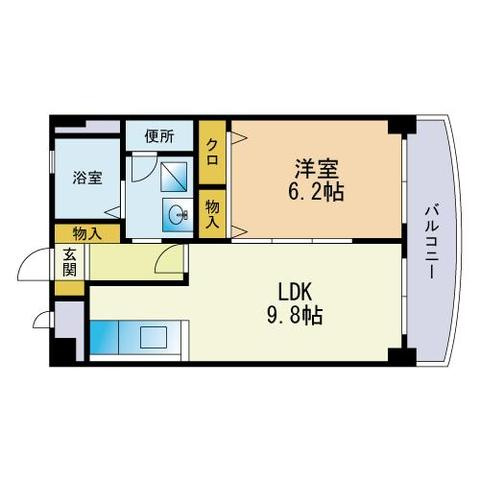 グランモール秋山の間取り|グランモール秋山（1LDK）　間取り