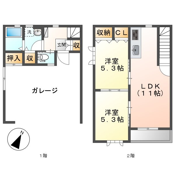 倉敷市四十瀬のタウンの外観