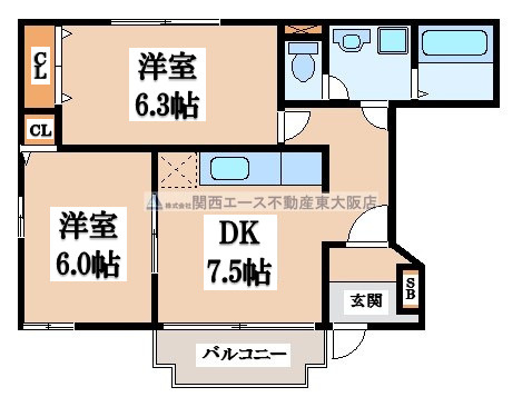 【間取り】 | サンハイム西村Ⅱ
