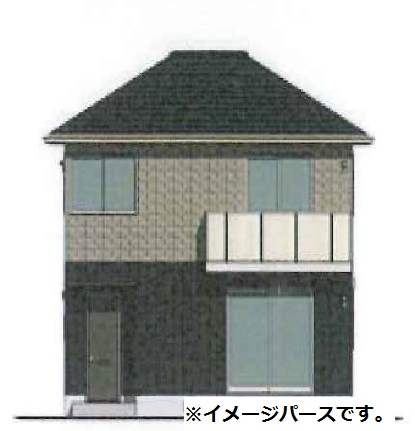 倉敷市加須山の一戸建ての外観パース