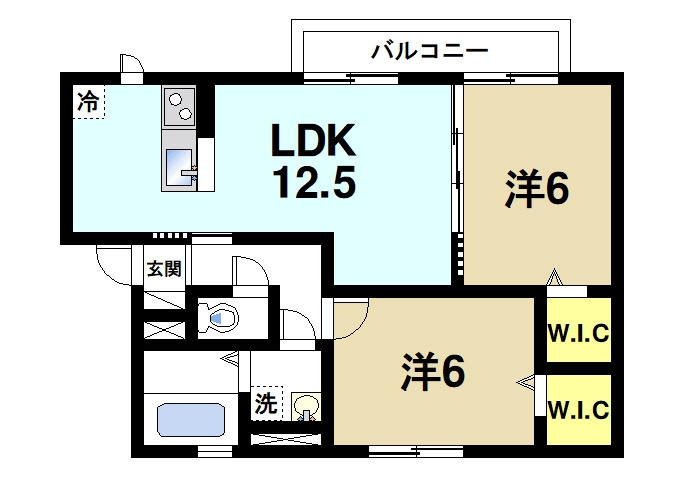シャロー パディの間取り|2LDKの間取りです