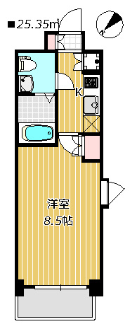 【間取り】 | ライジングプレイス船橋宮本 | 単身の方に嬉しい独立洗面台付きのお部屋です