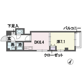 レクスタ平和の間取り|レクスタ平和（1DK）　間取り