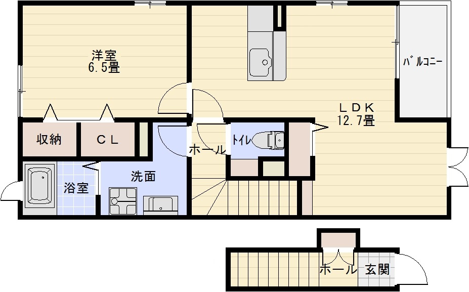 グリーンヴィラ2の間取り|グリーンヴィラⅢ　法善寺駅　1LDK