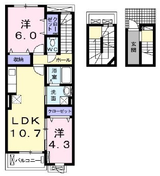 【間取り】 | グレイス寺川 | ☆2ＬＤＫ☆