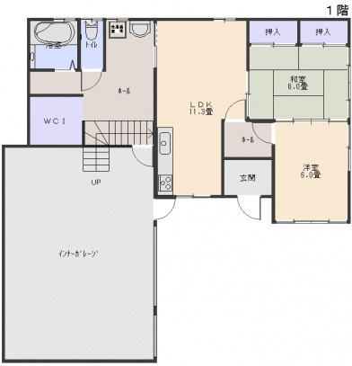 津山市上之町　売店舗併用住宅の間取り|1階間取り