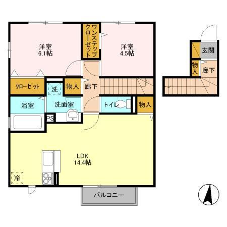 ヴィクトワール常総Aの間取り