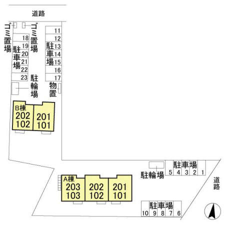 ヴィクトワール常総Aの区画図