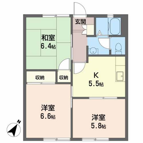 ヴィラシャンピニヨンAの間取り