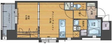 アクタス天神パークシティの間取り|アクタス天神パークシティ（1LDK）　間取り