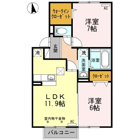 WIT盛南Ⅱの間取り