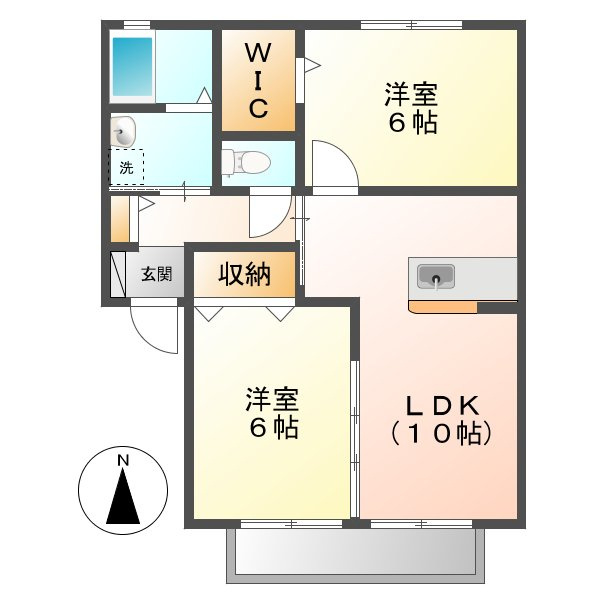 エバーグリーンオークＢの間取り