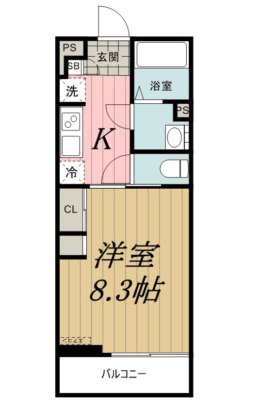 千葉市中央区弁天３丁目のアパートの間取り