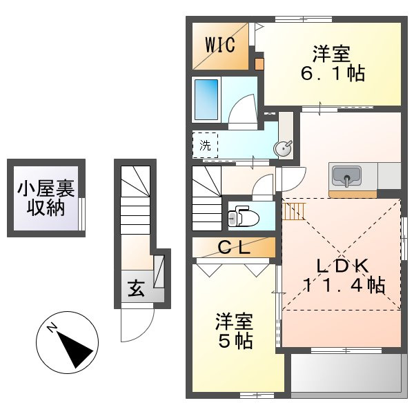 アルモニー倉敷Ⅲの間取り