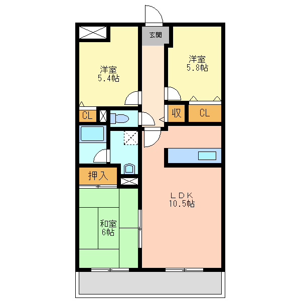 大阪市淀川区野中南２丁目の賃貸マンションの間取り