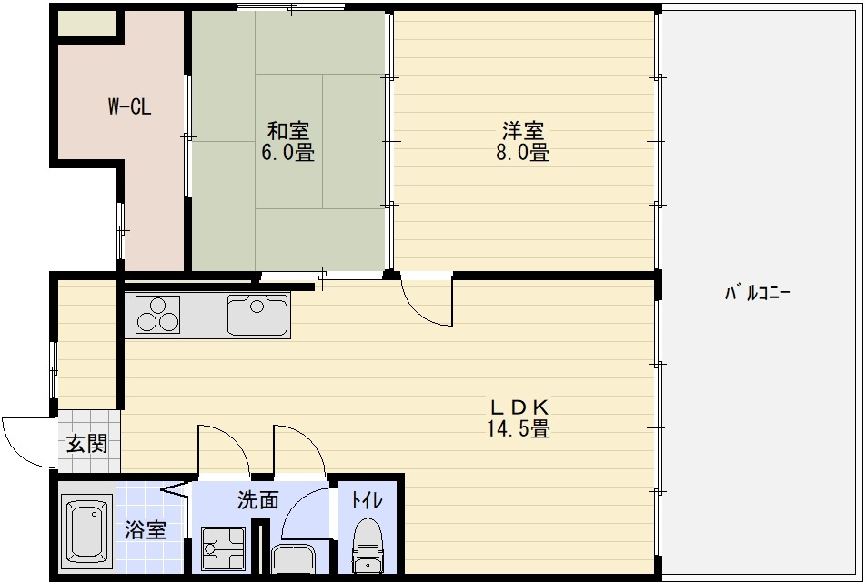 東部マンションの間取り|東部マンション　柏原駅　駅近　2LDK　リノベーション