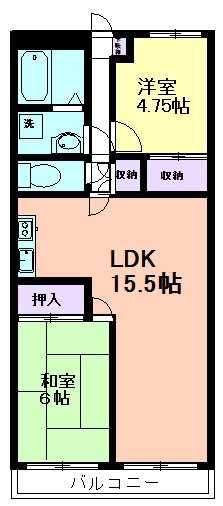 新武蔵野スカイハイツの間取り|収納豊富で広～いリビング15.5帖！