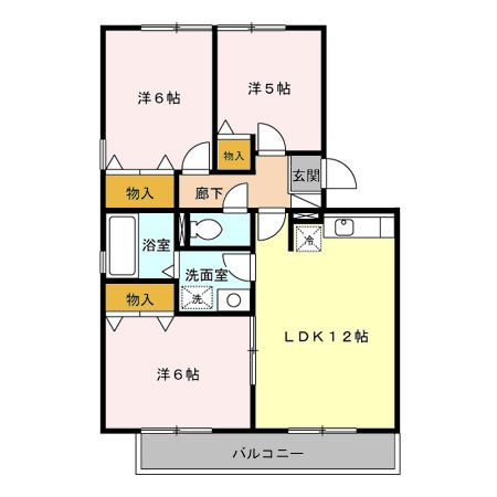 リビングタウン堀之内Ｂの間取り