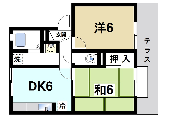 ジェイアール郡山Bの間取り