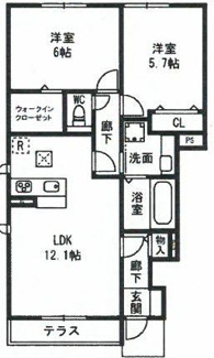 【間取り】 | グランシャリオＢ