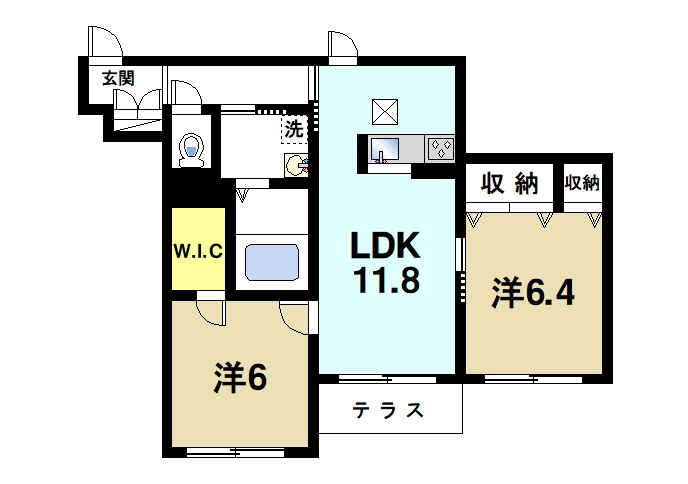 アクシアの間取り|リビングと居室が広くゆったりとした間取りです