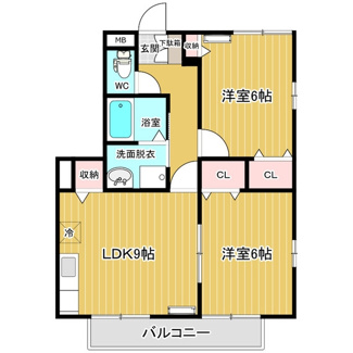 【間取り】 | サンガーデン宮本Ｅ | 全室フローリング！