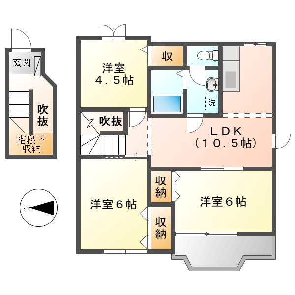 レーベン中畝Ｄの間取り