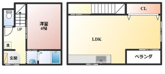 【間取り】 | 岡町南１丁目テラスハウス
