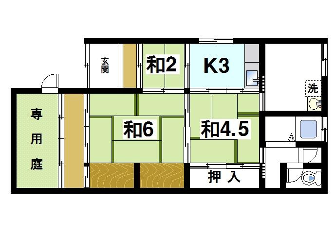 下村貸家（西新在家号所町）の間取り