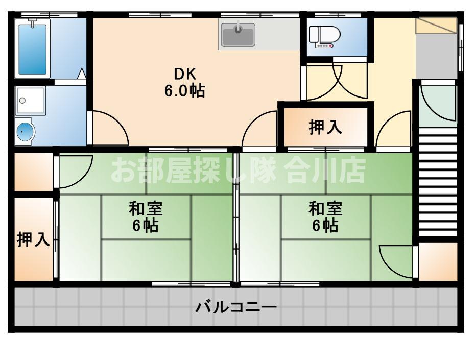 久留米市野中町の一戸建ての間取り