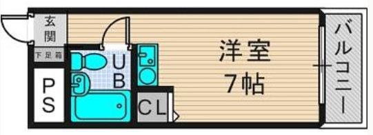 【間取り】 | 小若江スカイハイツ | １R